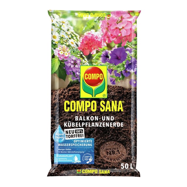 Compo Sana Balkon- und Kübelpflanzenerde Torffrei 45 x 50,