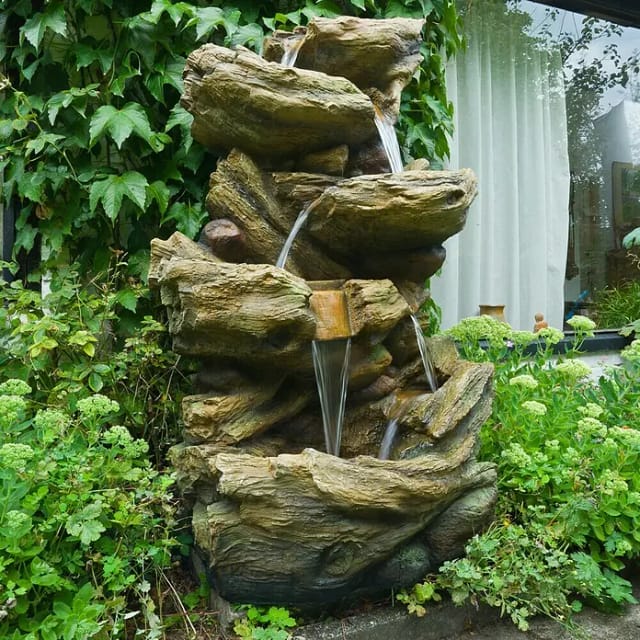 Acqua Arte Wasserspiel Sedona Felsstruktur m. LED-Beleuchtung H 134 x 77 x 55 cm