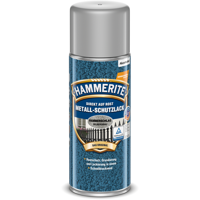Hammerite Metall-Schutzlack-Spray Silbergrau Hammerschlag 400 ml
