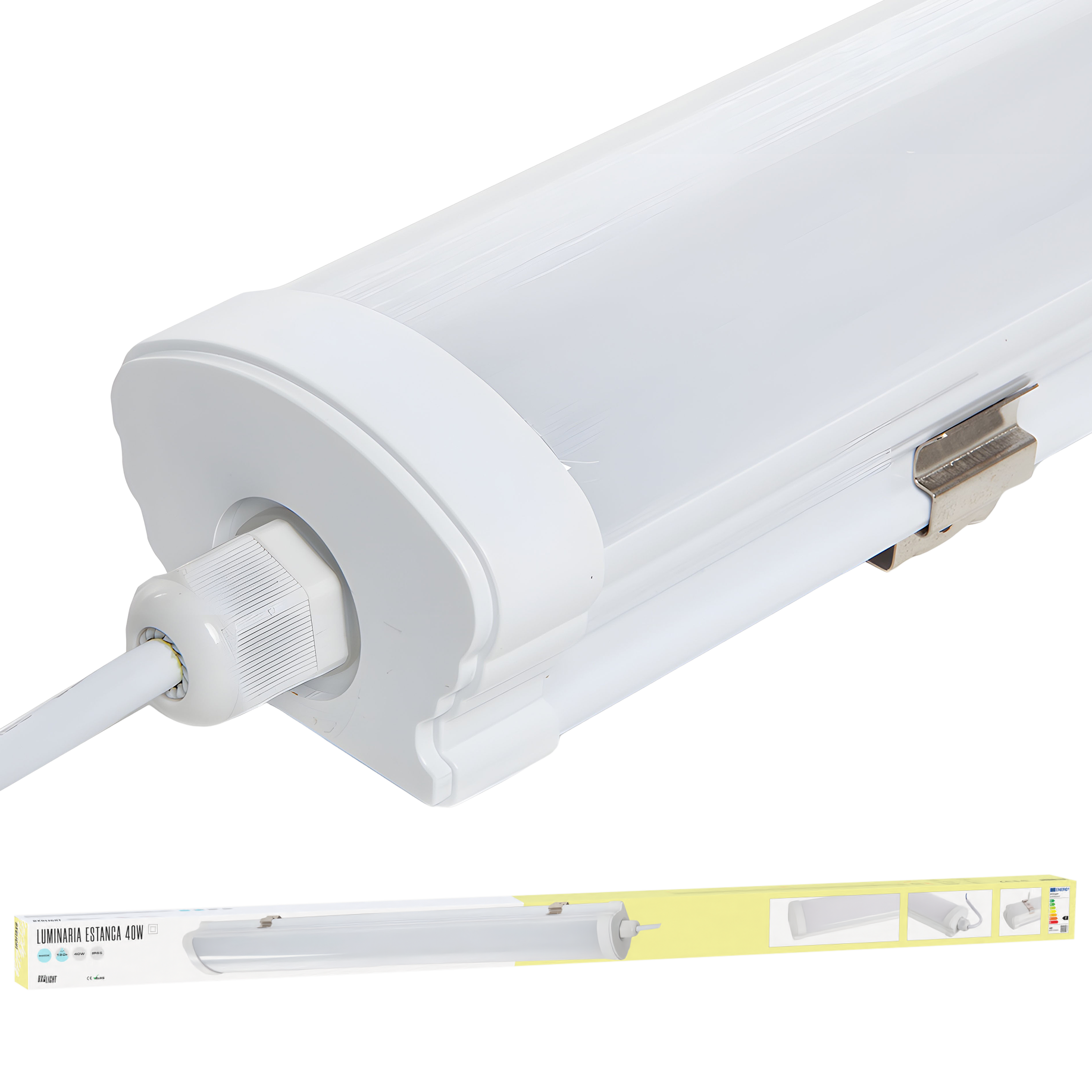 Wasserdichte Led-ausrüstung 40w 3.600lm 6000ºk 120cm Ip65 50.000h [bx3-wp-40w-1200-cw]