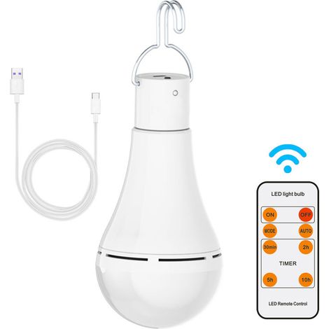 Wiederaufladbare Usb-glühbirne Mit Fernbedienung, 7-watt-led-batterie-glühbirne, E27-touch-dimm-glühbirne Mit Timerfunktion