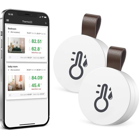 Verbessertes Kabelloses Thermometer-hygrometer, Bluetooth-thermometer, Präziser Und Empfindlicher Sensor Für Temperatur Und Luftfeuchtigkeit Im Innenbereich Mit Datenexport Für Haus, Garage, Gewächsha