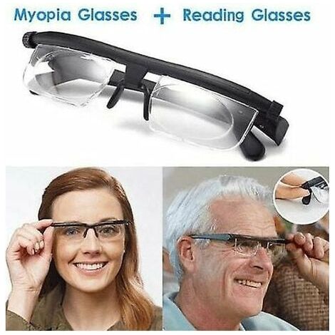 Lesebrille Mit Verstellbarer Brennweite (3 Bis +6 Dioptrien) Bei Kurzsichtigkeit