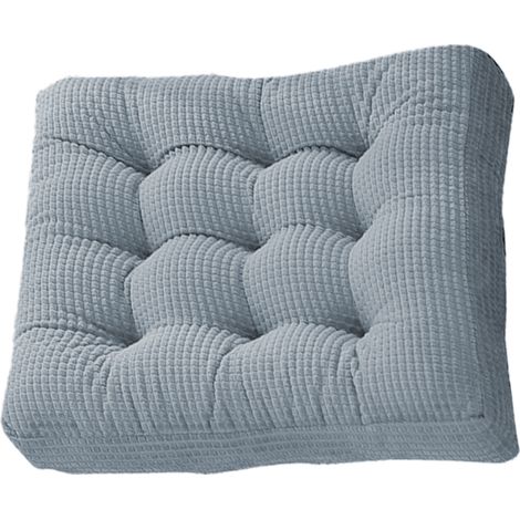 Dickes, Gestepptes Kissen, Festes Quadratisches Cordkissen, Weiches Stuhlkissen, Blau