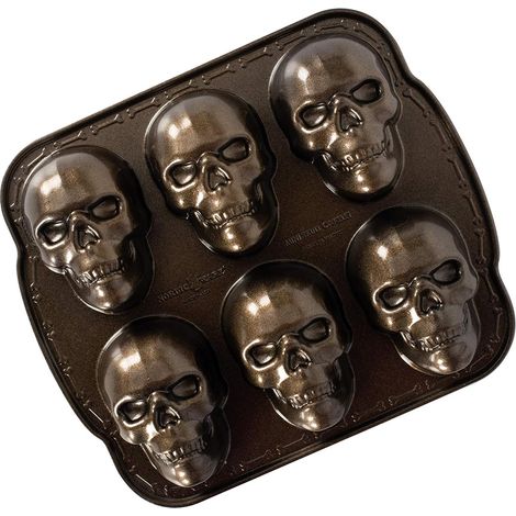 Nordische Kuchenform Mit Totenkopfmotiv, Metall, Fassungsvermögen 5 Tassen, 29,85 X 25,4 X 5,08 Cm