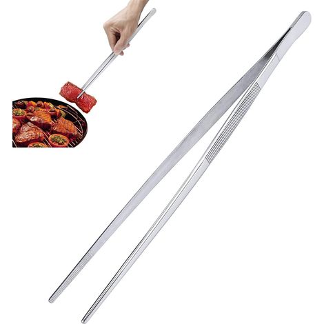 Küchenpinzette Aus Edelstahl, 30 Cm Lange Kochzange, Grill- Und Backwerkzeug, Lange Gerade Pinzette