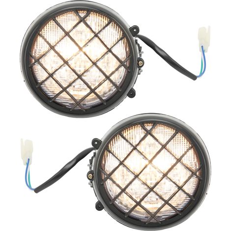 Paar 12v-led-scheinwerfer Für Warrior Atvs 1996-2001, Mit Ersatzbirnen Und -gittern