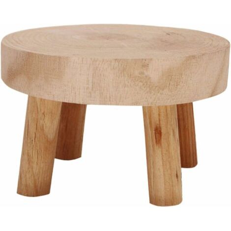 Runder Mini-hocker Aus Naturholz, Blumentopfständer, Gartenhocker – 8,9 Cm Hoch