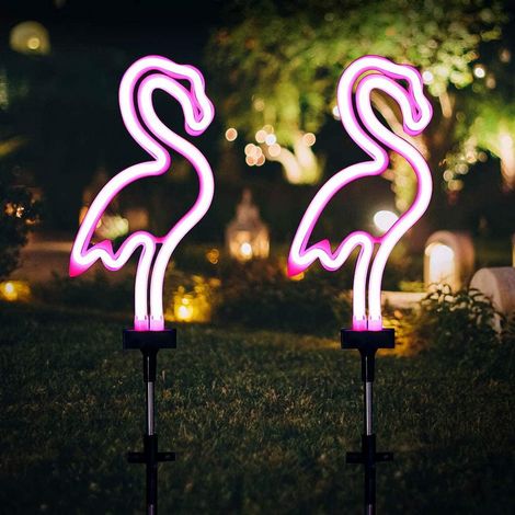 Solar-gartenleuchte, Wasserdicht, Solar-rasendekoration, Neon-flamingo-landschaftsleuchte