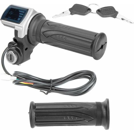 Elektrischer Gasgriff: 36-v-halbdrehgasgriff Mit Led-batterieanzeige Und Schlüsselschloss – Geeignet Für Elektromotorräder