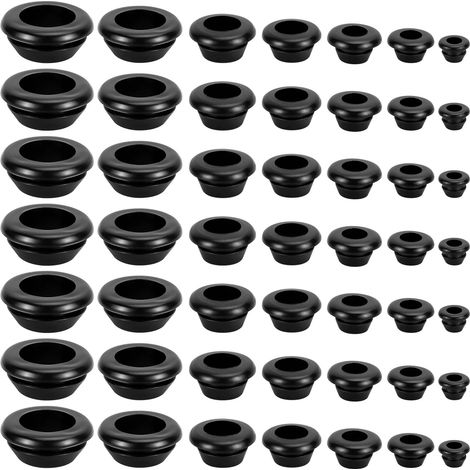 Packung Mit 70 Wasserdichten Gummikabelösen, 7 Größen, Schwarze Ösen Für Kabel (5/6/7/8/10/12/14 Mm)