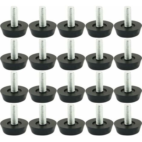 Set Mit 20 Verstellbaren Möbelfüßen, Schutzgleitern Für Tisch- Und Stuhlbeine, Befestigungsschrauben 18 Mm X M6 X 20 Mm