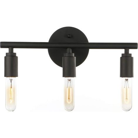 Vintage Schwarze Badezimmer-spiegelleuchte Mit 3 Leuchten, Badezimmer-spiegelleuchte Im Industriestil, E27 Metall-wandleuchte