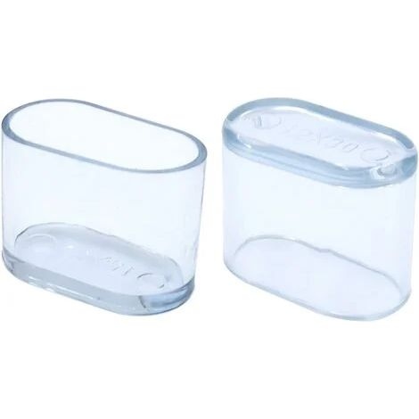 20 Ovale, Transparente Füße Aus Weichem Pvc Für Stuhl- Und Tischbeine, 15 X 30 Mm