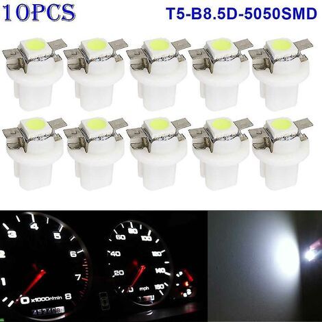 Packung Mit 10 Smd T5-b8.5d-5050smd Led-lampen Für Auto-armaturenbrett (tachometer), 12v, Weiß.