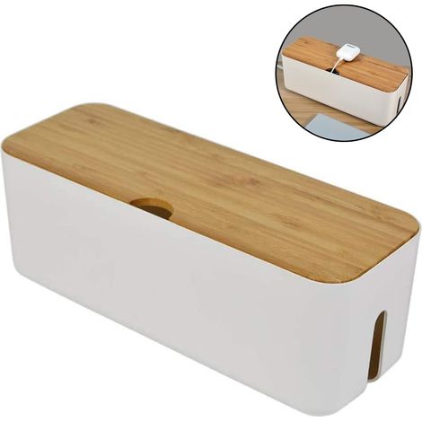 Kleine Weiße Kabelaufbewahrungsbox Für Verlängerungskabel, Steckdosenleisten, Überspannungsschutzgeräte, Kabelabdeckungen, Ideal Für Büro, Zuhause Oder Küche.