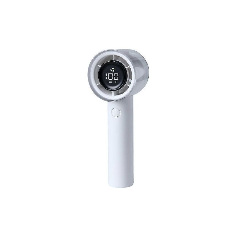 Honornic - Kleiner Tragbarer Ventilator Mit Digitalanzeige, Usb-aufladbar, Ideal Für Den Einsatz Im Freien Oder Zu Hause (weiß).