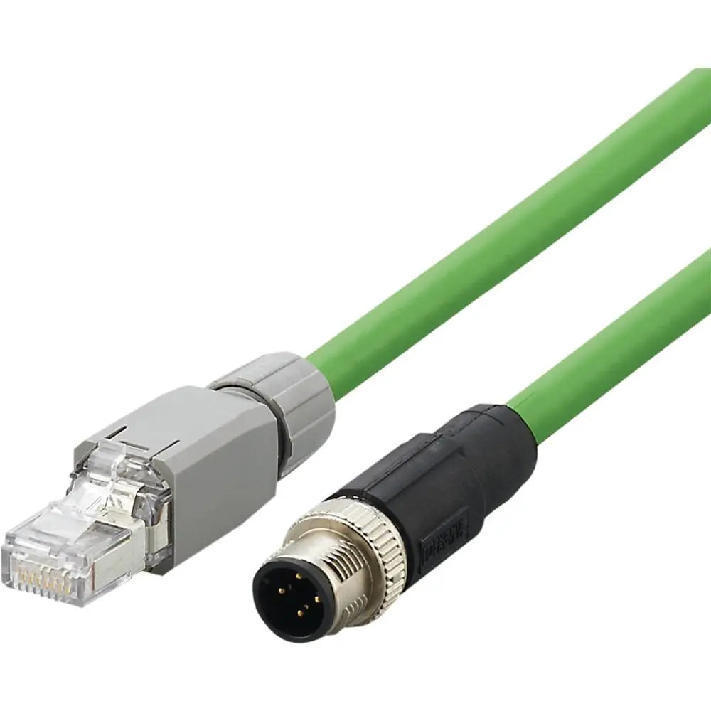 [neuwertig] B-ware Ifm Electronic Verbindungsleitung Kabel Patchkabel Stecker M12 Rj45 4 Pol 5m Grün