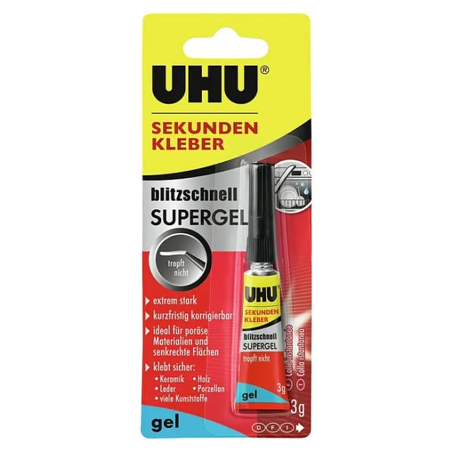 Uhu Sekundenkleber Blitzschnell Supergel 3 g
