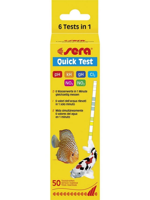 Sera Aquarium-Wassertester Quick Test 6in1 50 Stück