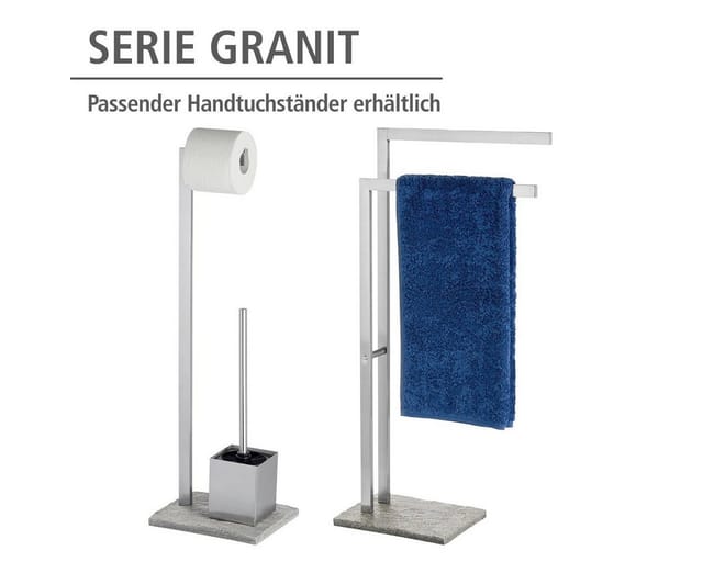 Wenko Stand WC-Garnitur Granit Edelstahl