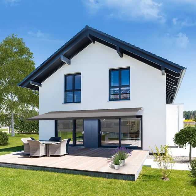 Home Deluxe LED Vollkassettenmarkise ELOS Anthrazit 585 x 300 cm