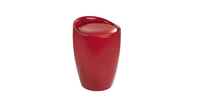 Wenko Badhocker Candy mit abnehmbarem Wäschesack Kunststoff 20, Rot
