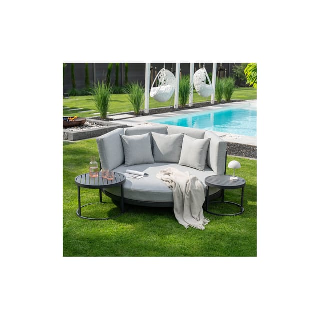 Home Deluxe Daybed Outdoor FLORIDA inkl. Beistelltische - Ø 170 cm