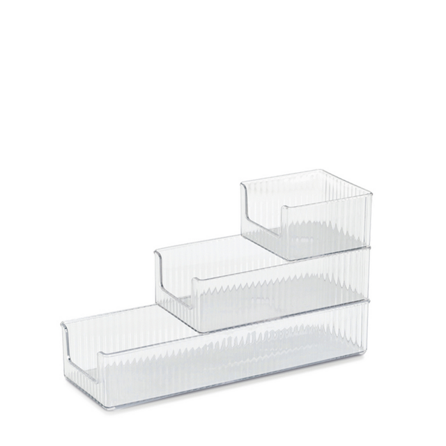 Zeller Utensilien-Organizer-Set Kunststoff 3-teilig Transparent