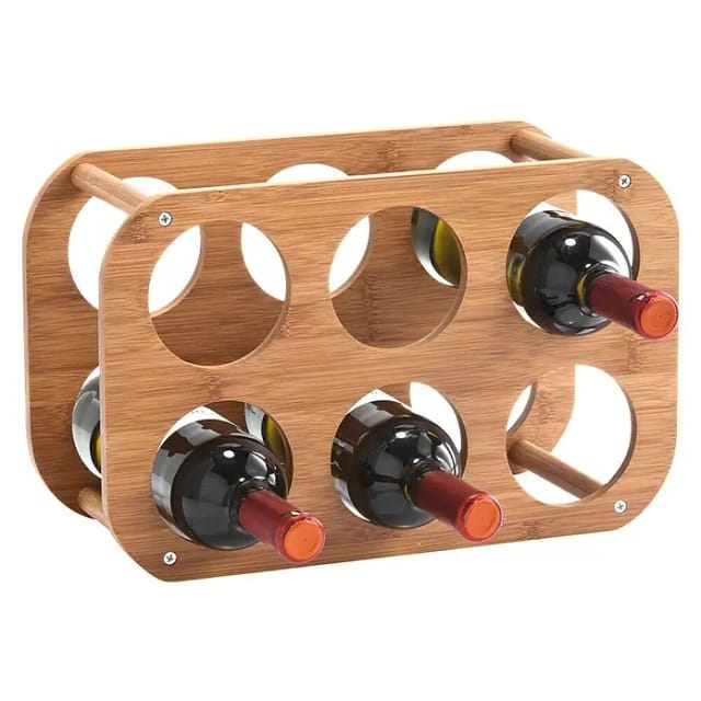 Zeller Weinregal Bambus für 6 Flaschen 16 cm x 24 cm x 38 cm Natur