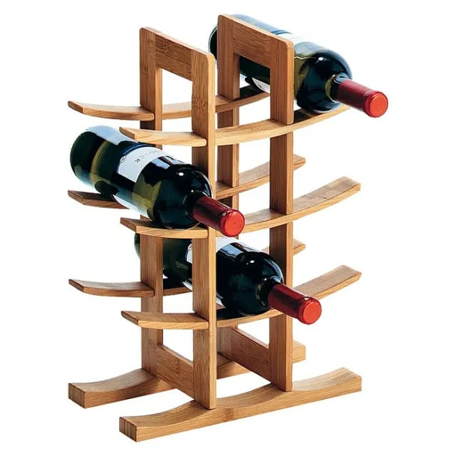 Zeller Weinregal Bambus für 12 Flaschen 42 cm x 16 cm x 30 cm Natur