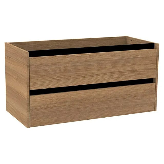 Fackelmann Waschtischunterschrank Vita 100 cm x 50 cm x 46 cm Oak Griff Schwarz