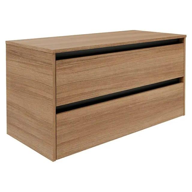 Fackelmann Waschtischunterschrank Vita 100,4cmx51,6 cmx46,5 cm Oak Griff Schwarz