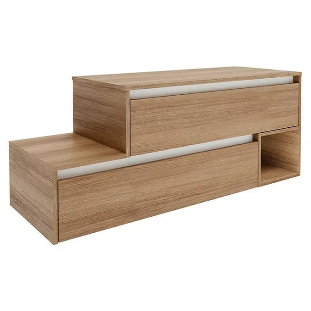 Fackelmann Waschbeckenunterschrank rechts Vita 128,7cm x51,6cm x46,5 cm Oak/Weiß
