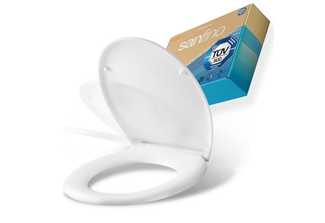 Sanfino Duroplast WC-Sitz Curvo mit Absenkautomatik abnehmbar & antibakteriell
