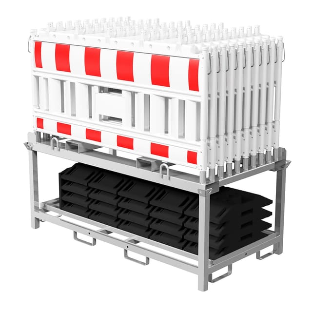Schake Set-Absperrschranken Traverse Adapter RA2/B Weiß-Rot 10 Stück