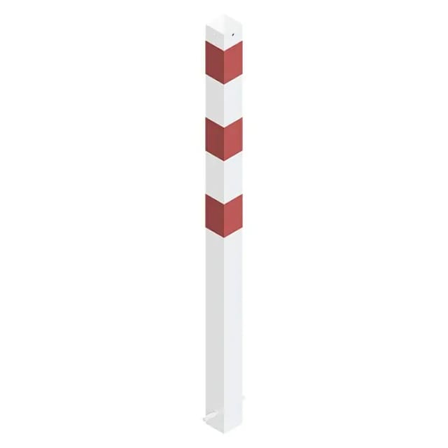 Schake Absperrpfosten Einbetonieren Verzinkt Ohne Öse 70 mm x 70 mm Weiß Rot