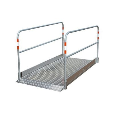 Schake Grabenbrücke Stahl Aluminium 1 m x 2,30 m Silber