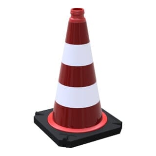 Schake Leitkegel Zweiteilig TL Folie 500 mm Rot-Weiß
