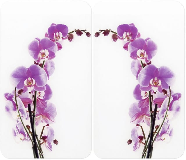 Wenko Herdabdeckplatte Universal Orchideenblüte 2er-Set für alle Herdarten