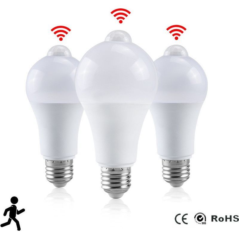 3er-pack B22-bajonett-led-bewegungsmelderlampe, 12 W, 1020 Lm, Kaltweiß 5700 K, Cir 85, Ip42 Wasserdicht, Energiesparend, Nicht Dimmbar, Bewegungsmelderlampe