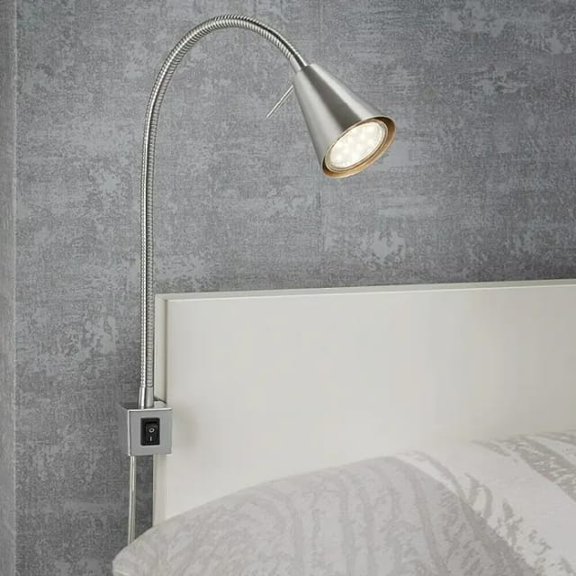 Briloner LED Bettleuchte Tuso Schwenkbar Warmweiß 40,3 x 21,7 cm Matt-Nickel