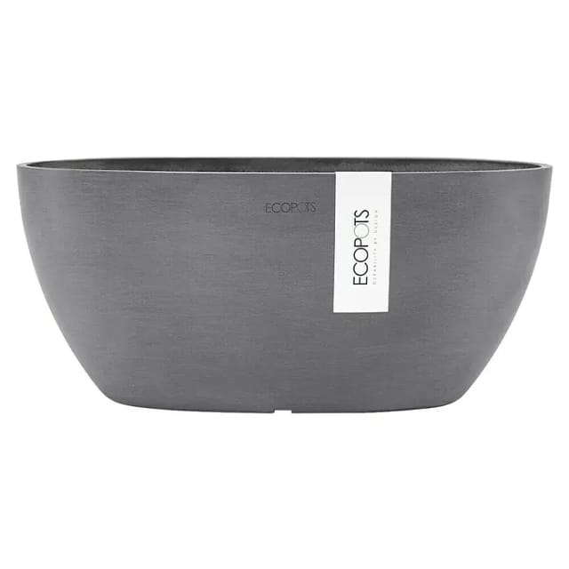 Ecopots Pflanzschale Sofia 30 cm x 13 cm Oval Grau