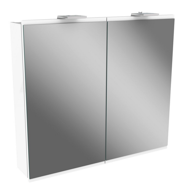 Fackelmann Spiegelschrank Lima Weiß 80 cm mit Softclose Türen