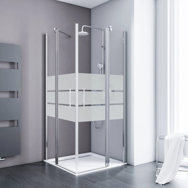 Schulte Eckeinstieg 4-tlg. Alexa Style 2.0 Alu-Natur Depoli,ight 90x90x192 cm