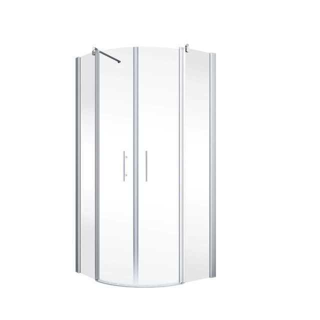 Schulte Runddusche Alexa Style 2.0 Echtglas 4-tlg. Alu-Natur 90 cm x 90 cm