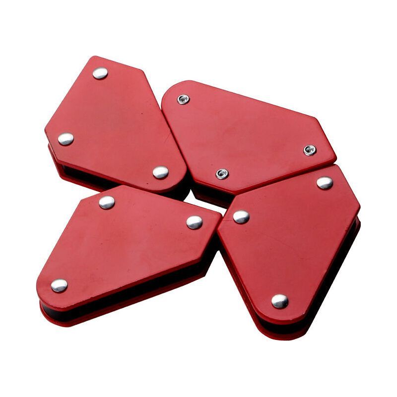 Bravix Mini-schweißmagnete, 4-teiliges Set Mit 45°-, 90°- Und 135°-winkeln, Tragkraft Bis Zu 4 Kg, Rot