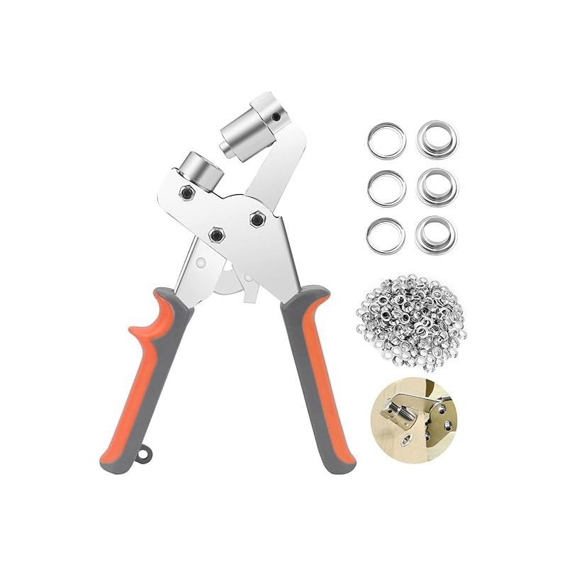 Bravix Ösenzange, Professionelles Ösenstanzen-set Mit 100 Metallösen (10 Mm Innendurchmesser) Für Leder, Stoff, Planen Und Pvc-vorhänge