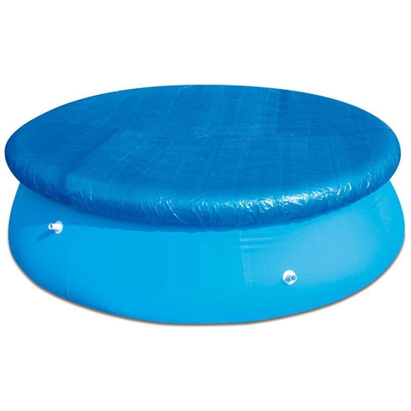 Bravix Runde, Wasserdichte Poolabdeckung Mit Befestigungsseilen, Staubdicht, Einfach Zu Montieren Für Aufblasbare Pools – Blau – 183 Cm