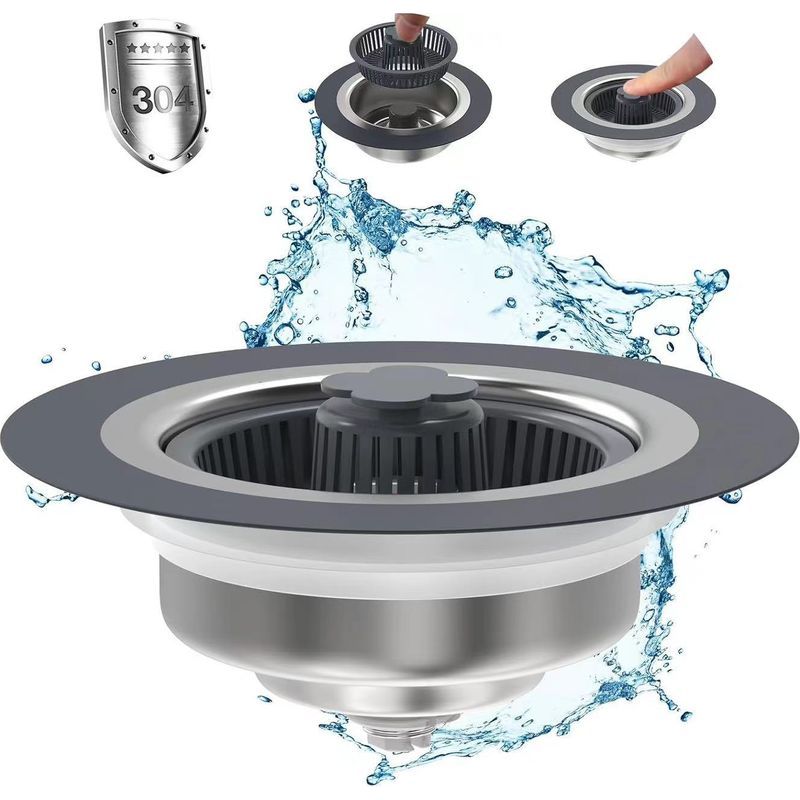Bravix 1-teiliges 3-in-1 Küchenspülen-abflusssieb-set – Stöpsel-set, Pop-up-abflusssiebkorb Gegen Verstopfung Für 3-1/2-zoll-us-standard-küchenabflüsse